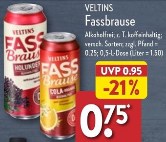 Aldi Nord VELTINS Fassbrause 0,5 L Dose Angebot