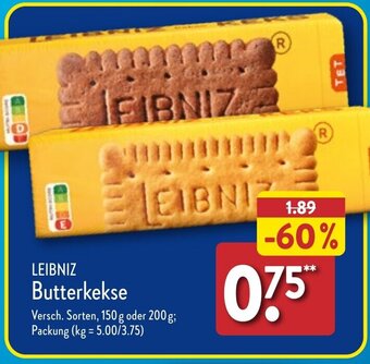 Aldi Nord LEIBNIZ Butterkekse 150 g oder 200 g Angebot