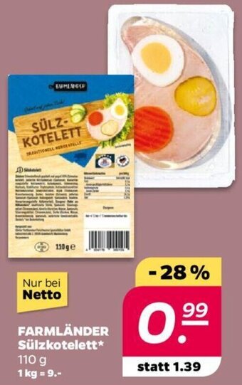 NETTO FARMLÄNDER Sülzkotelett 110 g Angebot