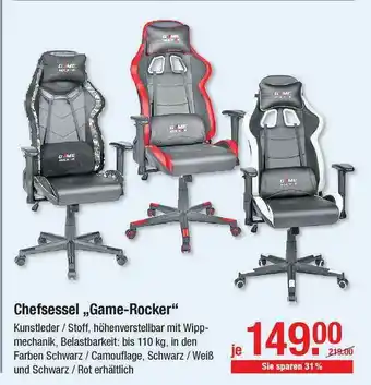 V Baumarkt Chefsessel „game-rocker” Angebot