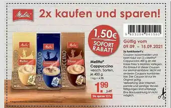 V Markt Melitta Cappuccino Angebot