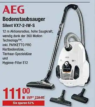 V Markt Aeg Bodenstaubsauger Silent Vx7-2-iw-s Angebot