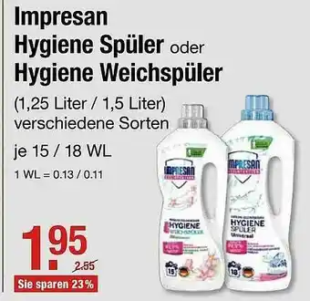 V Markt Impresan Hygiene Spüler Oder Hygiene Weichspüler Angebot