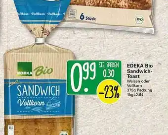 WEZ Edeka Bio Sandwich-toast Angebot