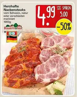 WEZ Hezhafte Nackensteaks Angebot