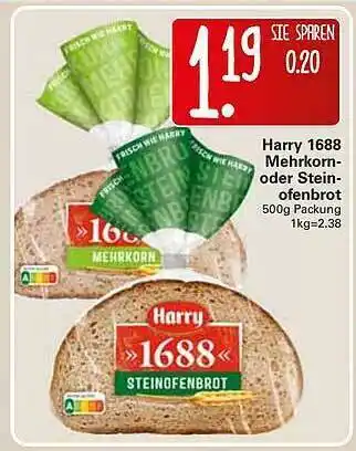 WEZ Harry 1688 Mehrkorn- Oder Steinofenbrot Angebot