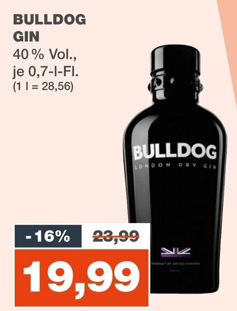 mein real BULLDOG GIN 40% Vol., je 0,7-I-FI. Angebot
