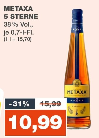 mein real METAXA 5 STERNE 38 % Vol., je 0,7-l Angebot