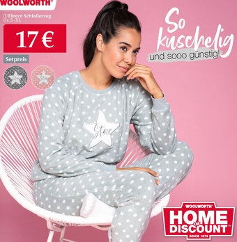 Woolworth Fleece Schlafanzug Gr. S-XL Angebot