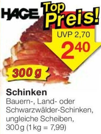 Jawoll HAGE Schinken 300 g Angebot