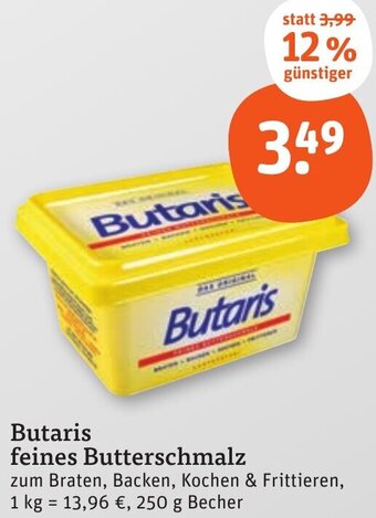 tegut Butaris feines Butterschmalz 250 g Becher Angebot