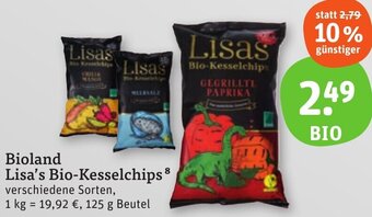 tegut Bioland Lisa's Bio-Kesselchips 125 g Beutel Angebot