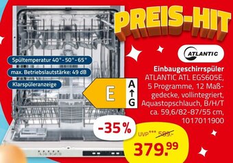 ROLLER ATLANTIC Einbaugeschirrspüler Angebot