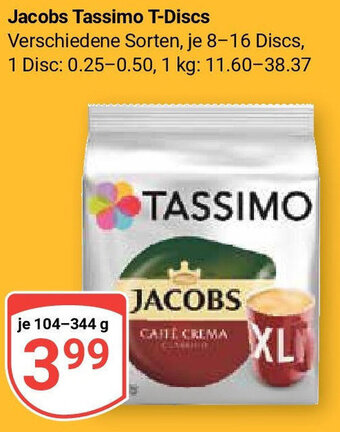 Globus Jacobs Tassimo T-Discs 104-344g Angebot