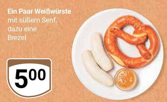 Globus Ein Paar Weißwürste mit süßem Senf, dazu eine Brezel Angebot