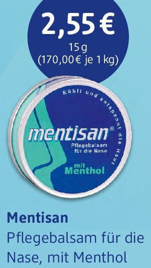 dm drogerie Mentisan Pflegebalsam für die Nase, mit Menthol 15 g Angebot