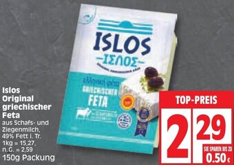 Edeka Islos Original griechischer Feta 150 g Packung Angebot