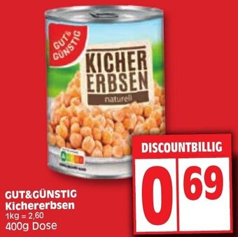 Edeka GUT&GÜNSTIG Kichererbsen 400g Dose Angebot