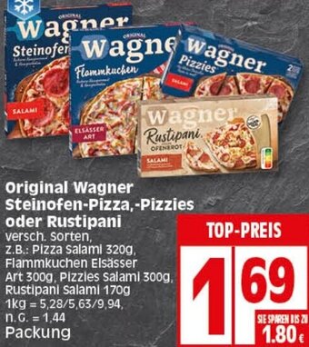 Elli Markt Original Wagner Steinofen-Pizza, Pizzies oder Rustipani Angebot