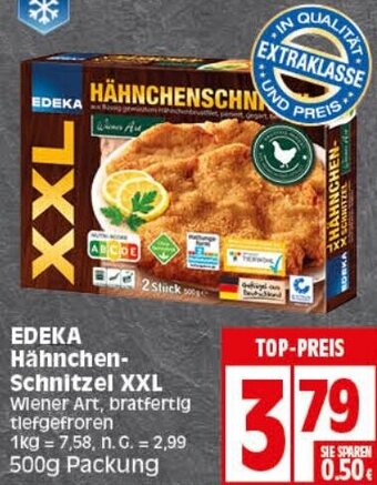 Elli Markt EDEKA Hähnchen-Schnitzel XXL 500 g Packung Angebot