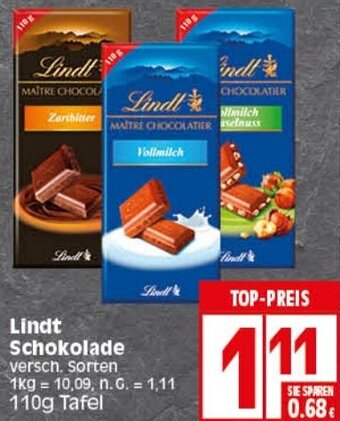 Elli Markt Lindt Schokolade 110 g Tafel Angebot