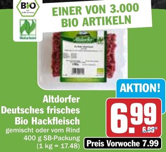 Hit Altdorfer Deutsches frisches Bio Hackfleisch 400 g SB-Packung Angebot