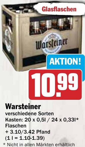 Hit Warsteiner 20x0,5 L/24x0,33 L Flaschen Angebot