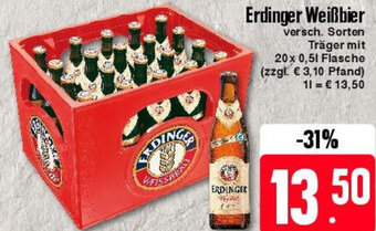 Edeka Erdinger Weißbier 20x0,5 L Flasche Angebot