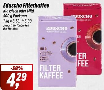 Simmel Eduscho Filterkaffee 500 g Packung Angebot