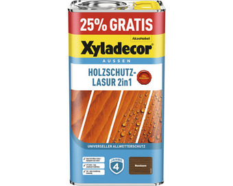 Hornbach Xyladecor holzschutzlasur nussbaum 4+1 l (+25%) gratis Angebot