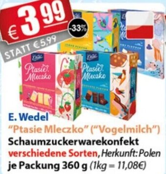 LEDO E.Wedel Ptasie Mleczko Schaumzuckerwarekonfekt 360 g Angebot