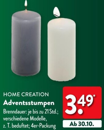 Aldi Nord HOME CREATION Adventsstumpen Angebot