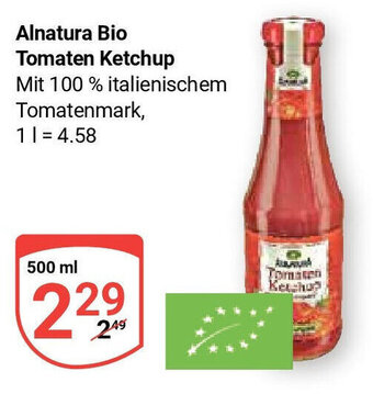 Globus Alnatura Bio Tomaten Ketchup je 500 ml Angebot