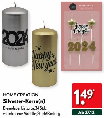 Aldi Nord HOME CREATION Silvester-Kerze(n) Angebot