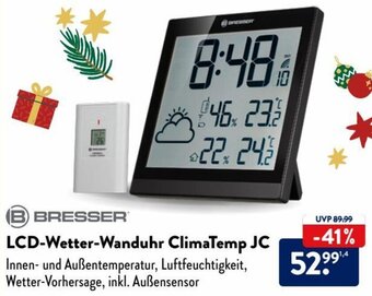 Aldi Nord BRESSER LCD-Wetter Wanduhr ClimaTemp JC Angebot