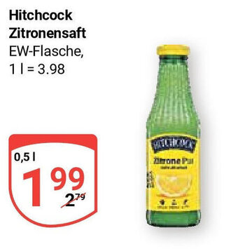 Globus Hitchcock Zitronensaft je 0,5 L Angebot