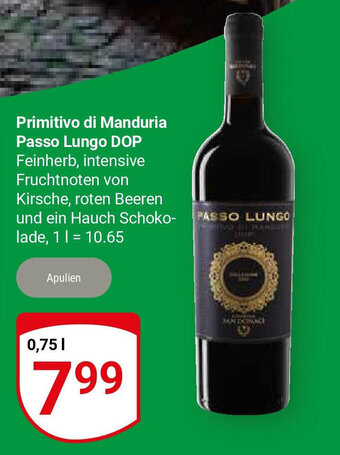 Globus Primitivo di Manduria Passo Lungo DOP je 0.75 L Angebot