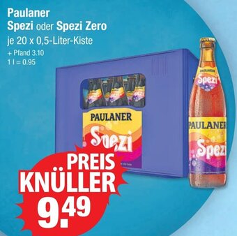 V Markt Paulaner Spezi oder Spezi Zero je 20 x 0,5-L Angebot