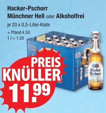 V Markt Hacker-Pschorr Münchner Hell oder Alkoholfrei je 20 x 0,5-Liter-Kiste Angebot