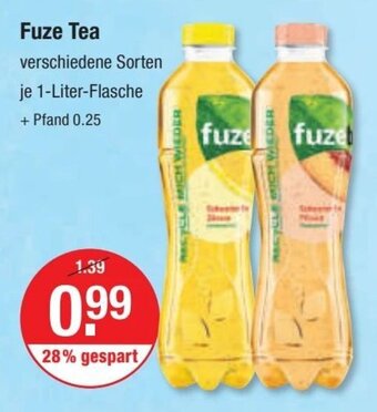 V Markt Fuze Tea 1-Liter-Flasche Angebot