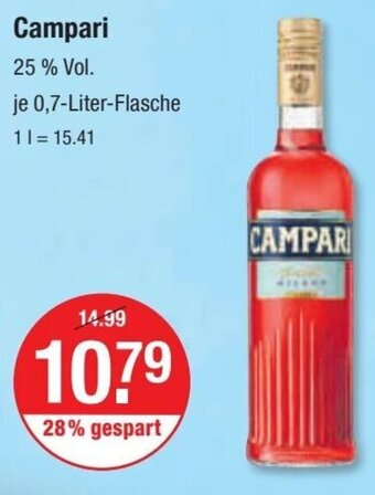 V Markt Campari 25 % Vol. je 0,7-L Angebot