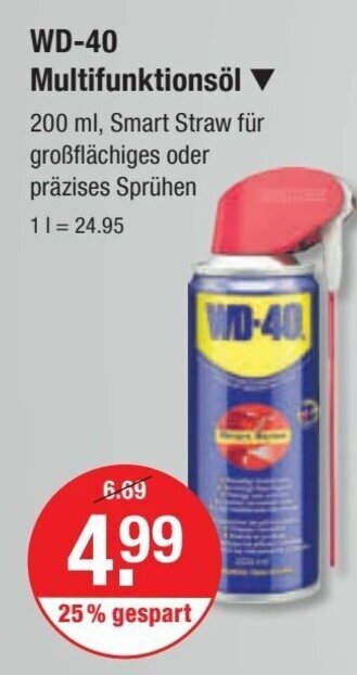 V Markt WD-40 Multifunktionsöl 200 ml Angebot