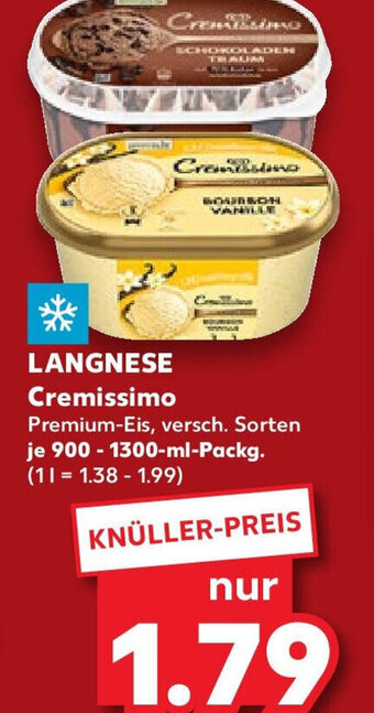 Kaufland LANGNESE Cremissimo 900-1300 ml Packg. Angebot