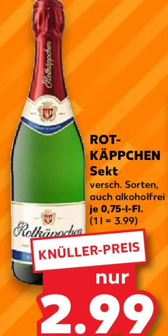 Kaufland ROT-KÄPPCHEN Sekt 0,75 l Fl. Angebot