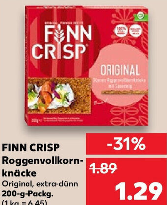 Kaufland FINN CRISP Roggenvollkornknäcke 200 g Packg. Angebot