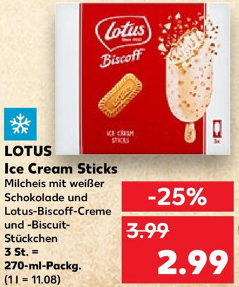 Kaufland LOTUS Ice Cream Sticks 270 ml Packg. Angebot