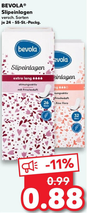 Kaufland BEVOLA Slipeinlagen 24-55-St. Packg. Angebot