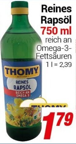 CENTERSHOP THOMY Reines Rapsöl 750 ml Angebot