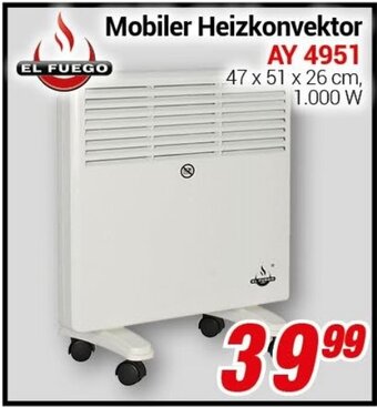 CENTERSHOP EL FUEGO Mobiler Heizkonvektor AY 4951 Angebot