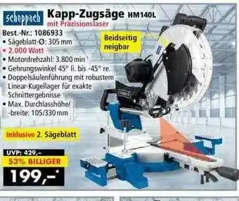 Norma24 Scheppach Kapp-zugsäge Hm140l Angebot